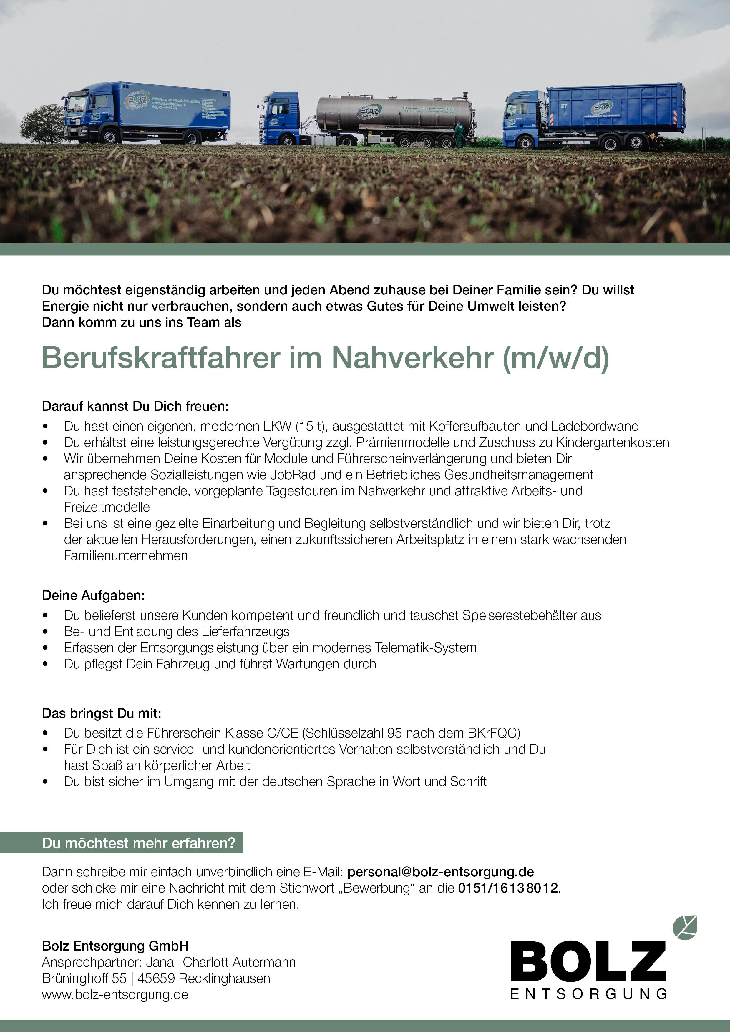 Berufskraftfahrer im Nahverkehr (m/w/d)